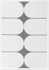 NORTHRUGS, Kusový koberec Duet Bowen 106244 Black/White - na von aj na doma, 200x290, čiernobiela, chodba / predsieň