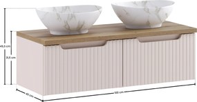 Comad Kúpeľňová skrinka s doskovými umývadlami set Nova Cashmere 100 kašmír/dub coast evoke