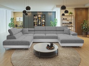 Rohová rozkladacia sedačka typu U Torezio Bis, Dostupné poťahy: Soft 066 + Lux 03 ekokoža, Strana: ľavá