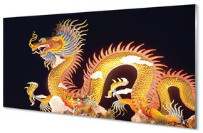 Nástenný panel  Golden Japanese Dragon 120x60 cm