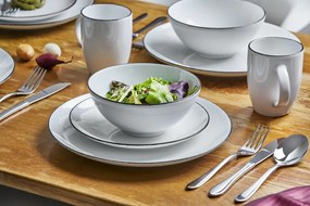 Jedálenský servis (24 dielov) Black Star, biela/čierna