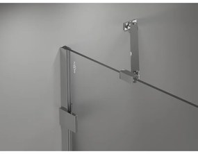 Mexen Lunar-F, sklápací sprchový kút pravý 80 x 80 cm, 8mm číre sklo, chrómový profil, 836-080-080-01-00-P