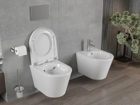 Mexen Rico závesné wc Rimless s toaletným sedátkom z duroplastu, biela - 30720200