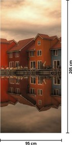 Fototapeta na dvere - Farebné domčeky (95x205cm)
