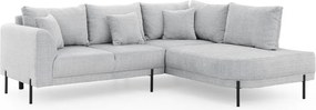 Svetlosivá ženilková rohová pohovka (pravý roh/do L) Mauris – Ropez