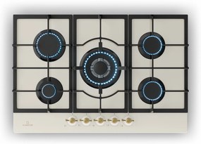 Klarstein Victoria 5, plynová varná doska, 5 Sabaf horákov, sklokeramika, retro vzhľad