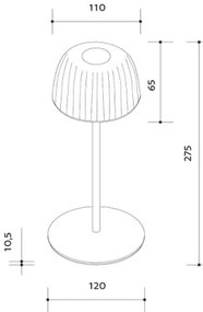 LED Stmievateľná vonkajšia nabíjacia stolná lampa VIVIEN LED/3W/5V 2700K IP54 biela