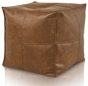 Taburetka Cubo Premium koža, hnedá