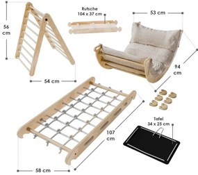 Detská lezecká zostava 5v1, vnútorná, v štýle Montessori