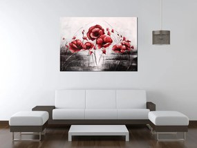 Gario Ručne maľovaný obraz Červené Vlčie maky Rozmery: 120 x 80 cm