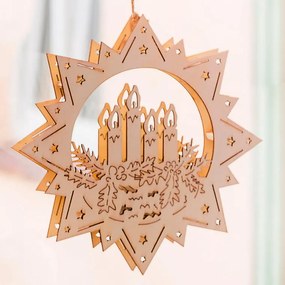 Svietiaca drevená hviezda