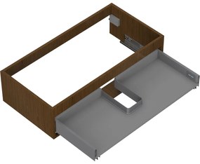 Mexen Box-A, závesná skrinka 90 cm, 1 zásuvka, orech, 91AX0-0900-235-1-86