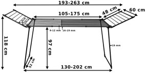Teleskopický sušák na prádlo Adaja černý