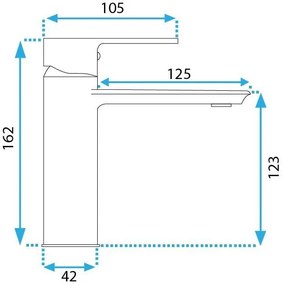 Rea Veneta, umývadlová batéria h-150, zlatá matná, REA-B3010