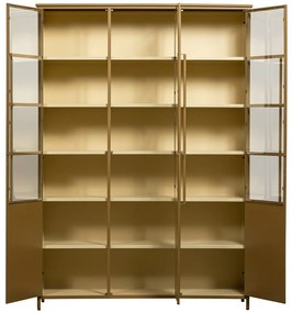 Kovová vitrína v horčicovej farbe 140x200x44 cm Exhibit – WOOOD