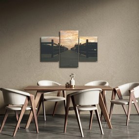Obraz dreveného móla nad jazerom (90x60 cm)