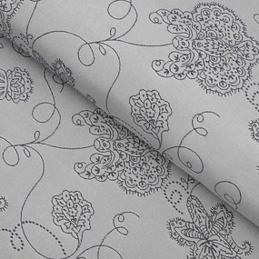 Biante Teflónový štvorcový obrus TF-083 Kvetované ornamenty na sivom 80x80 cm