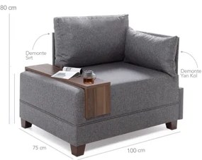 Rohové kreslo TULA béžové pravé