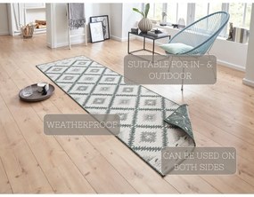 Zeleno-krémový vonkajší koberec NORTHRUGS Malibu, 250 x 80 cm