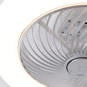 Dizajnový stropný ventilátor strieborný stmievateľný - Clima