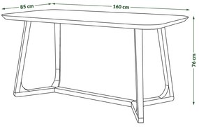 DIVO Dub prírodný 160 x 85 cm - DREVENÝ STÔL V JAPANDI/ RETRO/ ŠKANDINÁVSKOM ŠTÝLE
