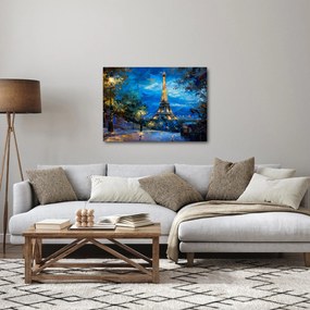 Obraz - Olejomaľba Eiffelovej veže (70x50 cm)