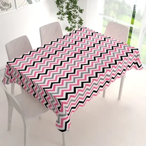 Biante Bavlnený obdĺžnikový obrus Sandra SA-377 Ružovo-sivo-čierne cik-cak pásiky 60x100 cm