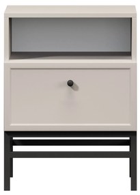 Nočný stolík Lorini 45 cm na stojane - kašmírová / čierna úchytka G