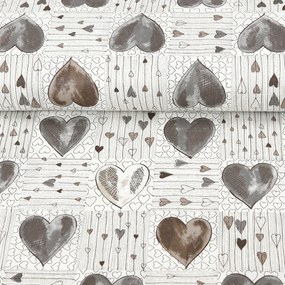 Goldea hranatý obrus 100% bavlnené plátno - veľká srdce 120 x 120 cm