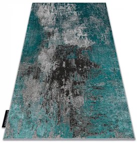 Moderný koberec DE LUXE 570 vintage - Štrukturálny zelený / antracit