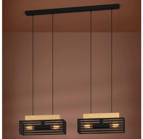 Eglo 390164 - Luster na lanku CIDRAZ 4xE27/40W/230V čierna/hnedá