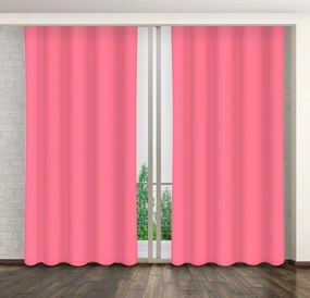 Kvalitný jednofarebý záves na okná v rúžovej farbe 140 x 260 cm Dĺžka: 250 cm