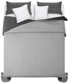Sivý obojstranný prehoz na posteľ s prešívaním 200 x 220 cm
