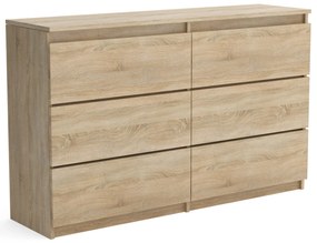 Veľká komoda 6 zásuviek ARIE šírka 120cm Dub sonoma