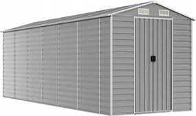 vidaXL Záhradná kôlňa, svetlosivá, 191x555x198 cm, galvanizovaná oceľ