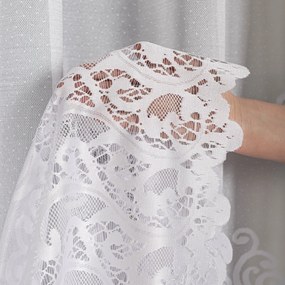 Biela žakarová záclona MEGAN so zaujímavým vzorom  - šité na mieru