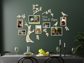 drevko Fotorámik strom života + vlastný nápis Rozmer obrazu: 72,5 x 98,5 cm, Farba dekorácie: Čierna