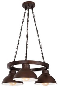 Luster na reťazi HAKON ROUND 3xE27/60W/230V tmavá