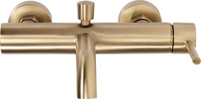 Rea Lungo, nástenná vaňová batéria s ručnou sprchovou sadou, zlatá matná, REA-B8010