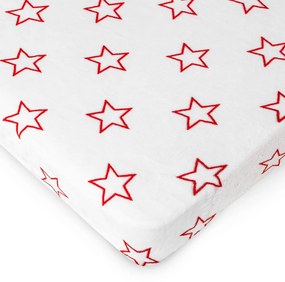 4Home Prestieradlo mikroflanel Stars red, 180 x 200 cm