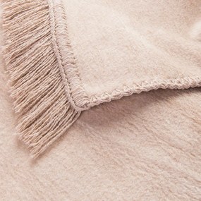 BAVLNENÁ DEKA BAT 200X220 CM SVETLOBÉŽOVÁ