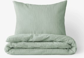 Goldea krepové posteľné obliečky - šalviovo zelené 140 x 200 a 70 x 90 cm