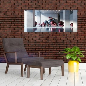 Obraz - 3D priestor s guľami II. (120x50 cm)