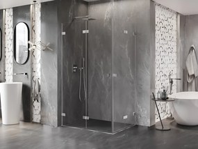 Mexen Lunar-F Duo, skladací sprchový kút 85 x 80 cm, 8mm číre sklo, chrómový profil, 836-085L-080P-01-00
