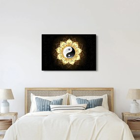Obraz - Zlatý Yin-Yang (90x60 cm)