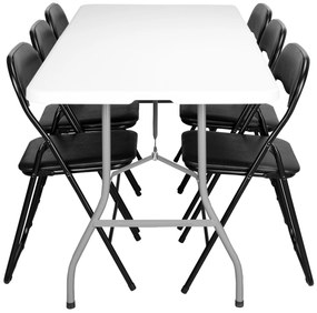 Sada cateringového nábytku FETA bílá/černá