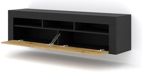 TV stolík/skrinka Moderno (dub artisan + čierna). Akcia -20%. Vlastná spoľahlivá doprava až k Vám domov. 1124836