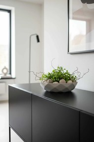 Okrasná miska CAVERO, sklolaminát, priemer 32 cm, sivá