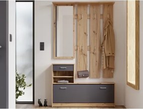 Predsieňová stena Vincent, dub artisan/antracit%