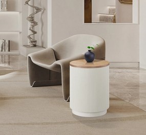 Odkladací stolík Stilig ST581 40 cm z masívu ecru/brest